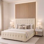 Cube Design Bed Frame – Button Tufted Plush Velvet Upholstered Bed with Optional Ottoman Storage - Image 5