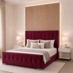 Cube Design Bed Frame – Button Tufted Plush Velvet Upholstered Bed with Optional Ottoman Storage - Image 3