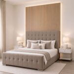Cube Design Bed Frame – Button Tufted Plush Velvet Upholstered Bed with Optional Ottoman Storage - Image 13