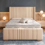 Diana Bed Frame – Winged Plush Velvet Upholstered Bed with Optional Ottoman Storage - Image 12