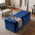 Clarence Luxury Upholstered Storage Ottoman Bench – Plush Velvet Blanket Box with Padded Lid - Image 12