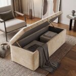 Clarence Luxury Upholstered Storage Ottoman Bench – Plush Velvet Blanket Box with Padded Lid - Image 10
