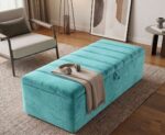 Clarence Luxury Upholstered Storage Ottoman Bench – Plush Velvet Blanket Box with Padded Lid - Image 4