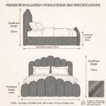 Earl Scalloped Fluted Velvet Upholstered Bed Frame - Image 16