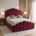 Earl Scalloped Fluted Velvet Upholstered Bed Frame - Image 9