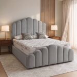 Earl Scalloped Fluted Velvet Upholstered Bed Frame - Image 10