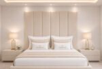 Luxury Venice Floor Standing Vertical Panels Upholstered Headboard – Bed Frame Mounted - Image 4