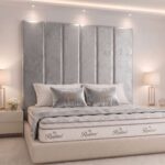 Luxury Venice Floor Standing Vertical Panels Upholstered Headboard – Bed Frame Mounted - Image 14