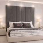 Luxury Venice Floor Standing Vertical Panels Upholstered Headboard – Bed Frame Mounted - Image 15