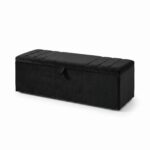 Rio Luxury Cream Upholstered Ottoman Storage Bench – Modern Velvet Blanket Box | Bedroom End of Bed Storage Bench - Image 2