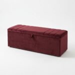 Rio Luxury Cream Upholstered Ottoman Storage Bench – Modern Velvet Blanket Box | Bedroom End of Bed Storage Bench - Image 5