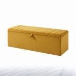 Rio Luxury Cream Upholstered Ottoman Storage Bench – Modern Velvet Blanket Box | Bedroom End of Bed Storage Bench - Image 6