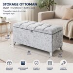 Alton Velvet Ottoman Storage Box – Tufted Blanket Box & Storage Bench - Image 5