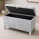 velvet ottoman storage box
