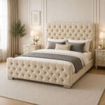 Chesterfield Tufted Upholstered Bed Frame – Luxury Designer Bed with Deep Button Headboard - Image 12