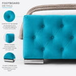 Chesterfield Tufted Upholstered Bed Frame – Luxury Designer Bed with Deep Button Headboard - Image 16