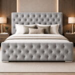 Chesterfield Tufted Upholstered Bed Frame – Luxury Designer Bed with Deep Button Headboard - Image 10