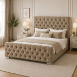 Chesterfield Tufted Upholstered Bed Frame – Luxury Designer Bed with Deep Button Headboard - Image 7