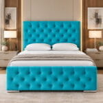 Chesterfield Tufted Upholstered Bed Frame – Luxury Designer Bed with Deep Button Headboard - Image 4