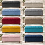 Bloomsbury Sunburst Ottoman available color variations including grey ivory blue red yellow pink and teal