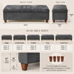 Bloomsbury Sunburst Ottoman size guide showing available single double king and super king dimensions