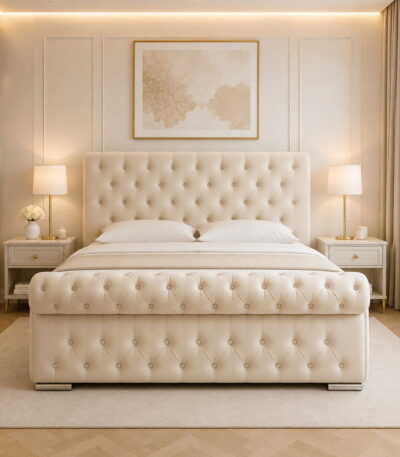 Celeste Luxe Chesterfield Velvet Bed | Luxury Upholstered Bed UK