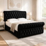 Celeste Luxe Chesterfield Velvet Bed | Luxury Upholstered Tufted Bed Frame UK - Image 6