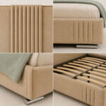 Valencia Royale Luxury Upholstered Bed | Designer Channel Tufted Fabric Bed Frame - Image 4