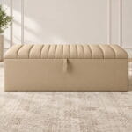 New Clarence Ottoman modern upholstered storage bench front view