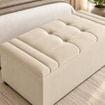 Cube Bumper Ottoman Storage Bench – Tufted Upholstered Bedroom Ottoman with Hidden Storage - Image 3
