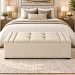 Cube Bumper Ottoman Storage Bench – Tufted Upholstered Bedroom Ottoman with Hidden Storage - Image 4