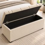 Cube Bumper Ottoman Storage Bench – Tufted Upholstered Bedroom Ottoman with Hidden Storage - Image 8